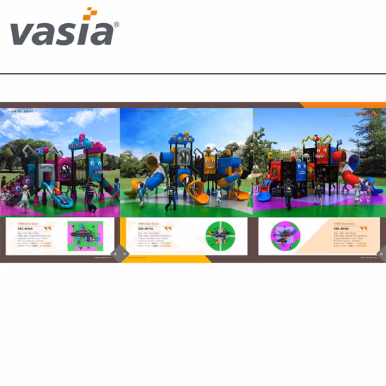Brinquedos de playground ao ar livre com corrediça de plástico residencial Vasia/jogo infantil usado ao ar livre/equipamento de playground ao ar livre para crianças